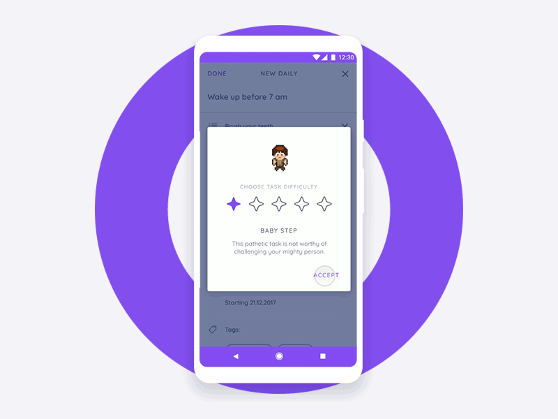 Choose Task Difficulty android habitica mobile rate redesign to do ui