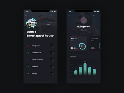 Smart home mobile app branding ui