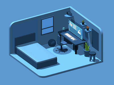 Juun's dream mini room 3d graphic design ui