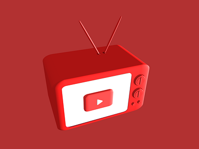 Youtube on old tv 3d branding