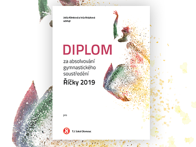 Diploma for gymnastics camp print print design typography