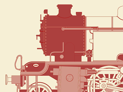 Thompson L1 Red adobe illustrator l1 lner locomotive railway red trains vector
