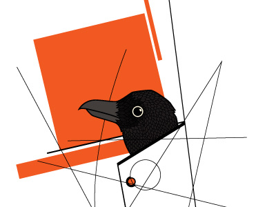 Comrade Crow WiP bird constructivism constructivist crow line orange poster soldier soviet square