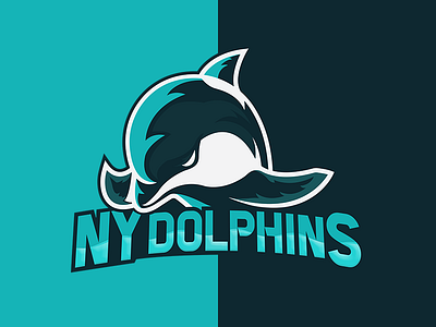 NY Dolphins art branding design dolphins expressive illustration logo nyc team team logo team work typography