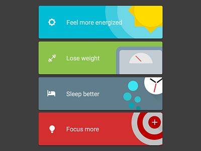 Goal Cards android material design