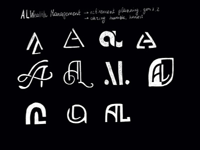 A+L Logo Concepts branding design graphic design hand drawn handlettering lettermark logo logo design minimal sketch sketchbook typography vector