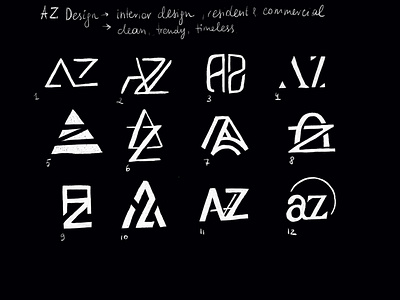 AZ Monogram Sketches