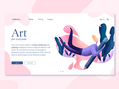 Landing Page Design art character graphic design graphic artists illustration landing page ui website