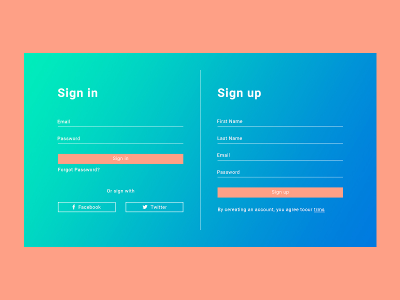 Sign in - Sign up by Yasir on Dribbble