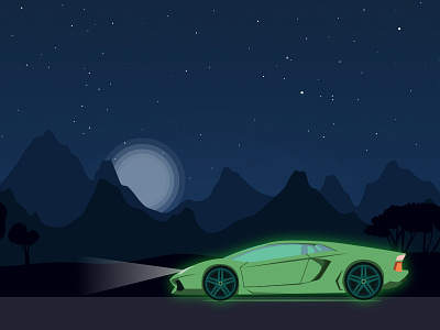 Car app theme app design car game design illustration night super car night web design