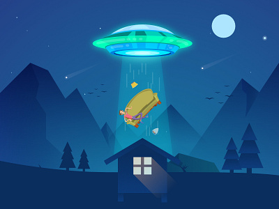 UFO Night app design brand design graphic design graphics icon web design