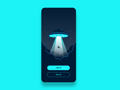Login screen alien app bestui blue design login page screen signup uidesign
