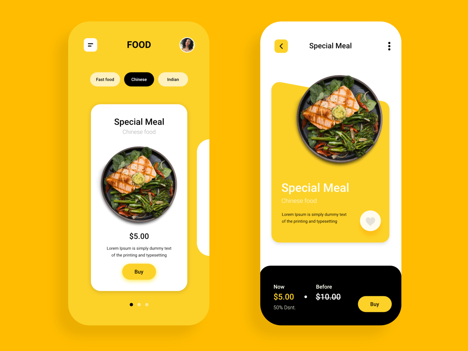 food delivery Ui screen by Manish Devrath on Dribbble