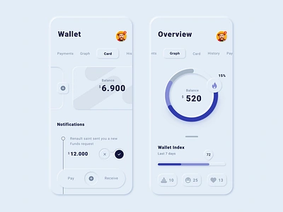 Neomorphism soft UI Design for payment app adobe xd app ui ux branding card design debit card neomorphic ui neomorphism payment app soft ui uiux user experience userinterface