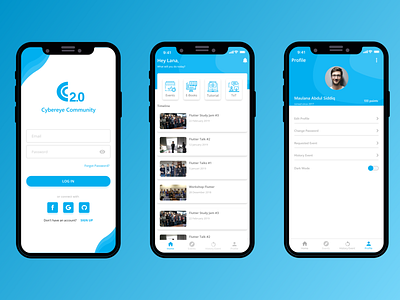 Cybereye Community Mobile App UI Design