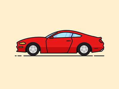 Red Mustang Vector car design graphic design illustration illustrator mustangs vector