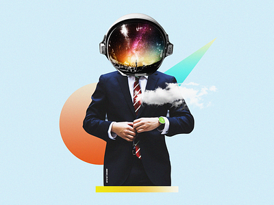Spaceness Man collage collageart colourful design inspiration futuristic galaxy modern surealistart surrealism