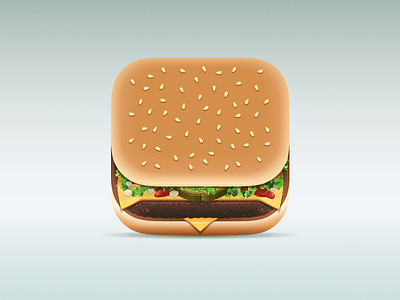 Quarter Pounder app bun burger food icon mcdonalds
