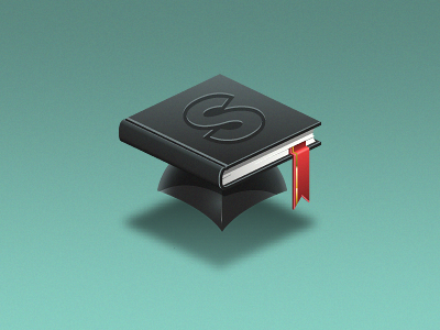 Slugbooks academic academy book cap education icon learning logo school student university