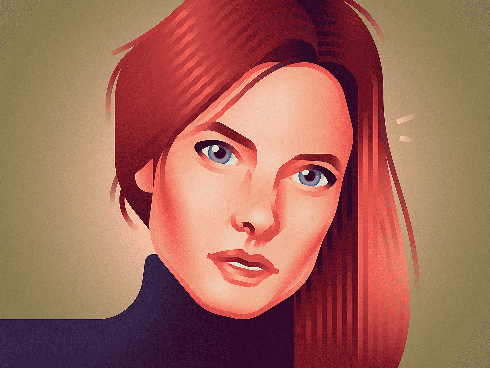 Rebecca Ferguson art girl illustration model portrait woman