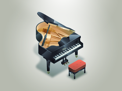 Grand Piano icon illustration instrument music piano