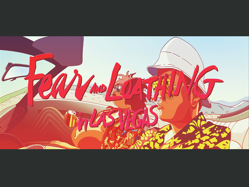 Fear and Loathing in Las Vegas car drugs fan-art illustration movie still title trip