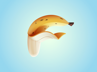 Fanana banana f food fruit icon letter logo peel