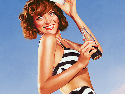 Beach Pin-Up cola girl model pinup sailor sexy sunny woman