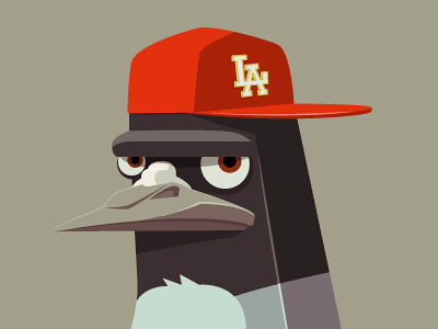 Flippin The Bird bird cap gangster illustration la pigeon westside