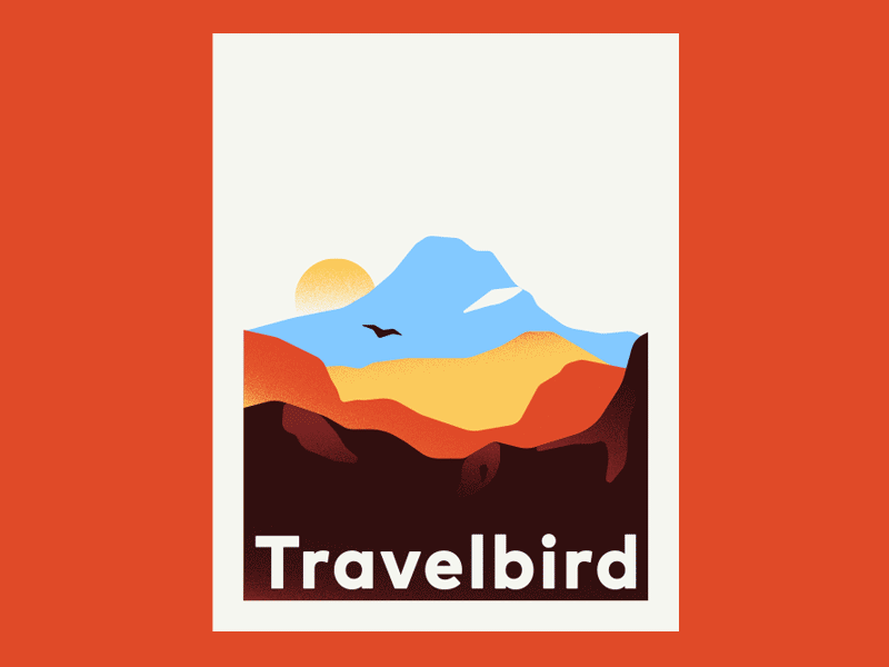 Travelbird Explorations #2 bird mountain poster travel vista