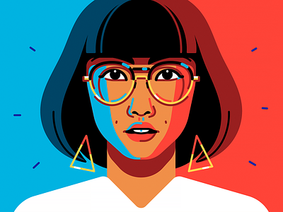 Asian Girl girl glasses portrait student