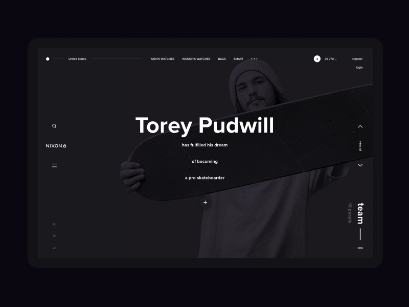NIXON web site / Concept / Team concept fashion grid nixon project shop star steel ui ux wars watches