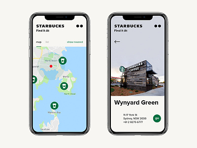 Starbucks app / Concept / Find it at app application coffee concept green grid menu mobile starbucks tea ui ux