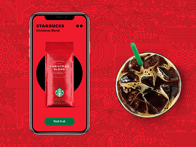 Starbucks app / Concept / Christmas Blend app application coffee concept green grid menu mobile starbucks tea ui ux