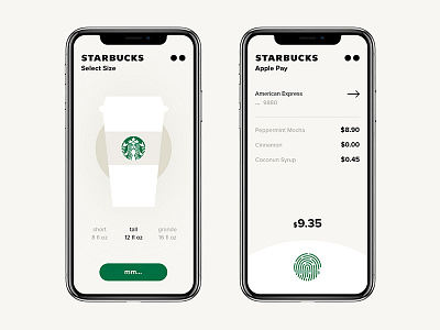 Starbucks app / Concept / Order app application coffee concept green grid menu mobile starbucks tea ui ux