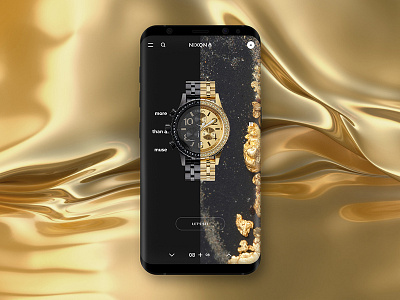 NIXON web site / Concept / Mobile black concept fashion gold grid nixon project shop steel ui ux watches