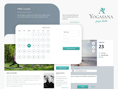 Yoga studio website design adobe illustrator adobe photoshop booking events icons web design yoga