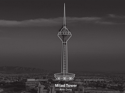 milad tower design illustration illustrator milad tower