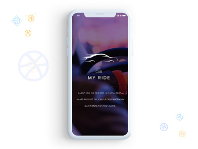 Flash screen concept for "Cab" App concept flash screen ui ux welcome screen