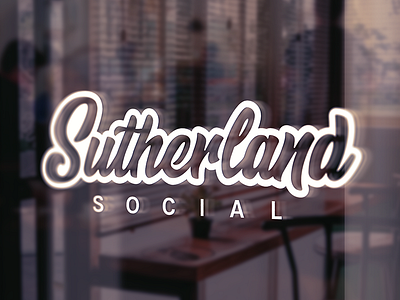 Sutherland Social brand branding decal logo script social window