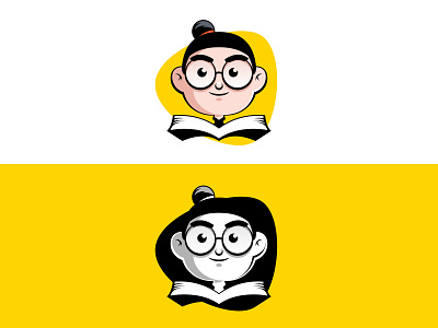 Book boy Logo book boy branding educational illustration logo yellow