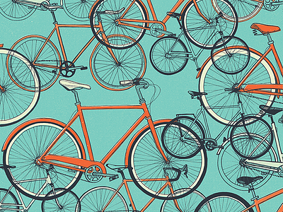 Cycling bicycles cycling illustration pattern