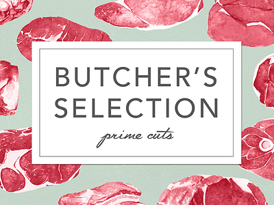 Butcher's Selection Prime Meats butcher butchers selection design illustration meat poster