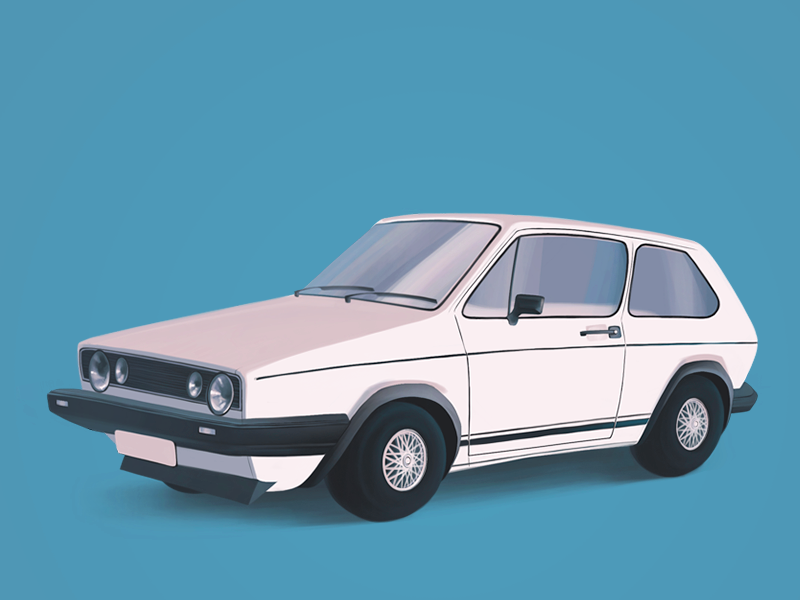VW Golf GTI 1982ish volkswagen vw illustration procreate car