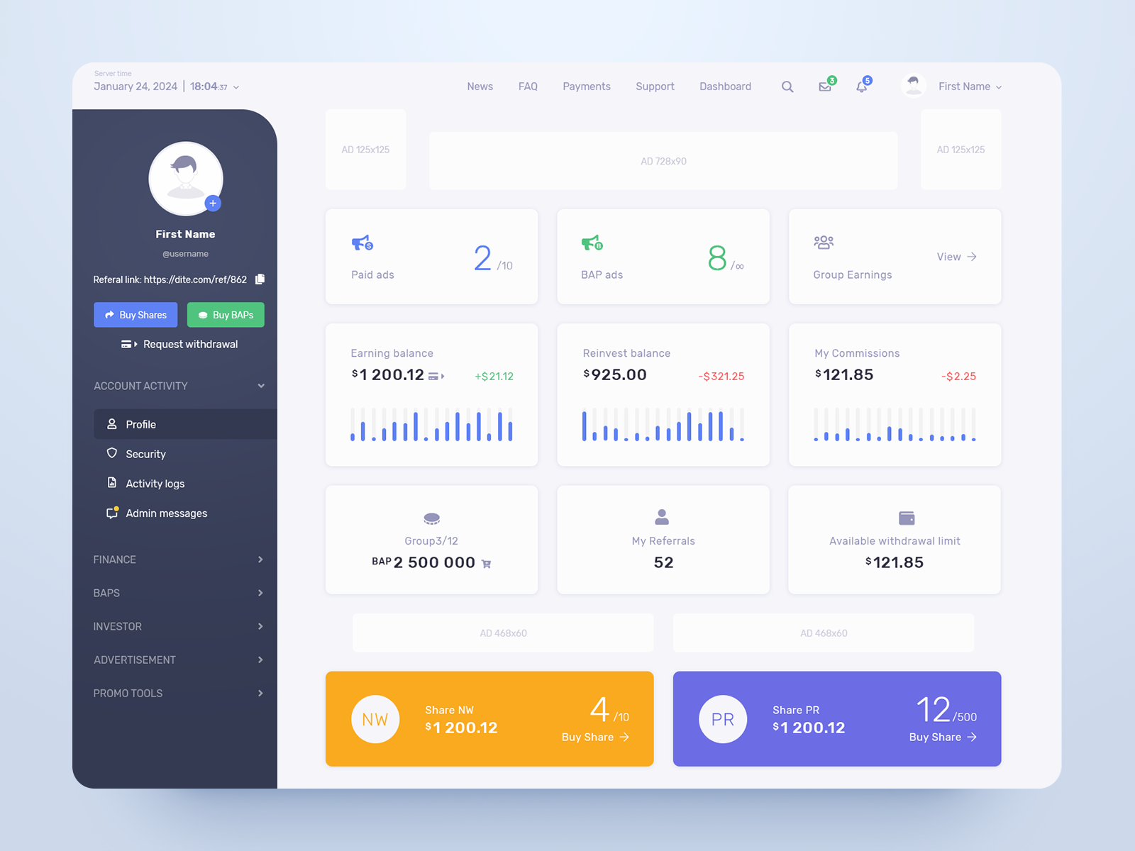 Dashboard || UI/UX Design by Evgen Gordinski on Dribbble