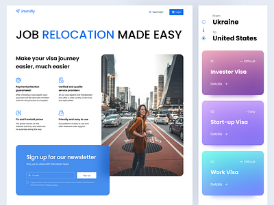 Help of Relocation Website • UX/UI Design Landing design landing site ui ux web webdesign website