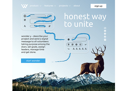 web design: landing page - wonder y app branding design landing uxui web web site