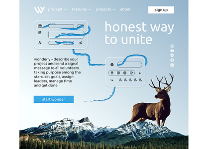 web design: landing page - wonder y