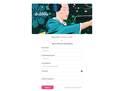 DailyUI #001 - Signup challange daily 100 design prototype ui