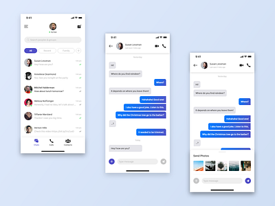 Messenger App UI Design concept design mobile prototype uiux ux design